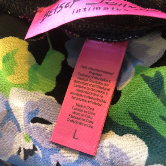 New Betsey Johnson sheer floral rosette ruffle cold shoulder flutter sleeve slip - Picture 11 of 11